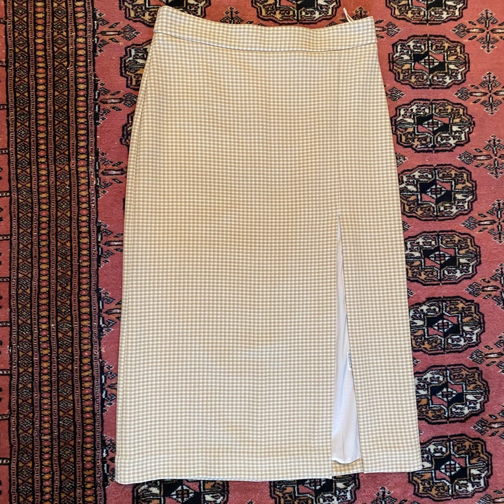 Wilfred Yellow Houndstooth Midi Skirt